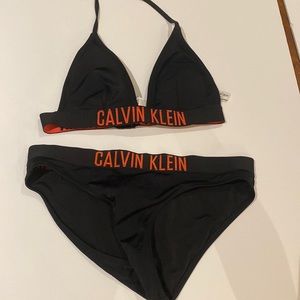Calvin Klein women’s 2 piece bikini XS, black with Calvin Klein band